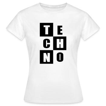 Citations de musique techno - T-shirt Femme - blanc - Devant - AI Model Female 172 dark (172cm)