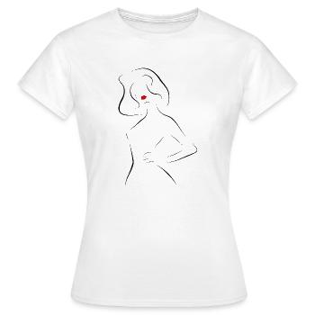 Fille de mode - T-shirt Femme - blanc - Devant - AI Model Female 172 dark (172cm)