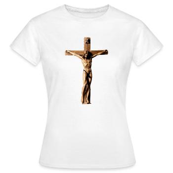 Kruzifix - Frauen T-Shirt - Weiß - Vorne - AI Model Female 172 dark (172cm)