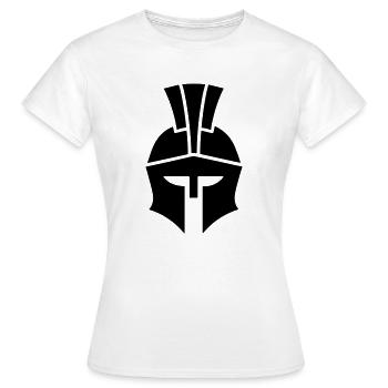 Spartanischer Helm - Frauen T-Shirt - Weiß - Vorne - AI Model Female 172 dark (172cm)