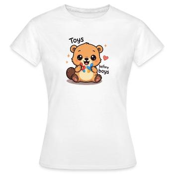 Jouets avant les garçons Des femmes torrides embarrassantes - T-shirt Femme - blanc - Devant - AI Model Female 172 dark (172cm)