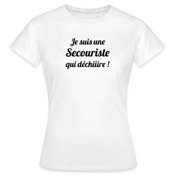 Secourisme / Secouriste / Secours / Secourir - T-shirt Femme - blanc - Devant - AI Model Female 172 dark (172cm)