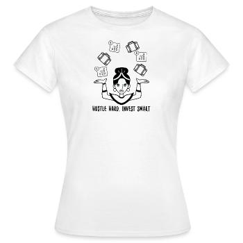 Hart arbeiten, klug investieren - Frauen T-Shirt - Weiß - Vorne - AI Model Female 172 dark (172cm)