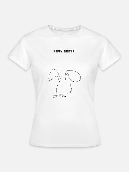Minimalistisches Design | Hase | Ostern | Geschenk - Frauen T-Shirt - Weiß