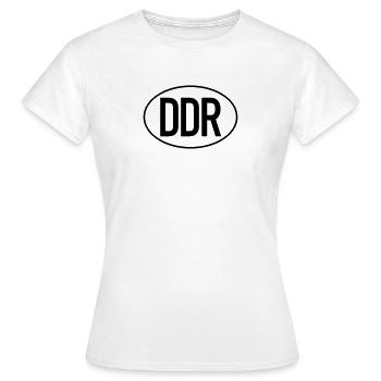 DDR Kennzeichen (einfarbig) - Frauen T-Shirt - Weiß - Vorne - AI Model Female 172 dark (172cm)