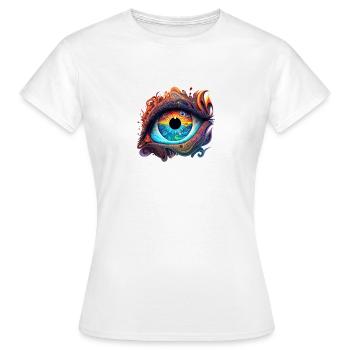 ŒIL TRIPPY - T-shirt Femme - blanc - Devant - AI Model Female 172 dark (172cm)