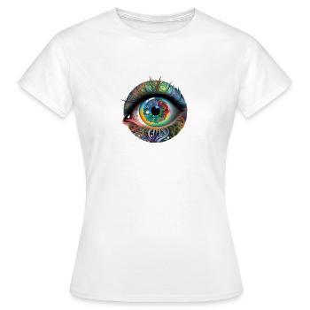 TRIPPY EYE - Women's T-Shirt - white - Front - AI Model Female 172 dark (172cm)