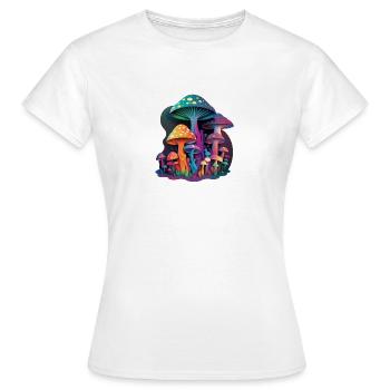 CHAMPIGNONS TRIPPY - T-shirt Femme - blanc - Devant - AI Model Female 172 dark (172cm)