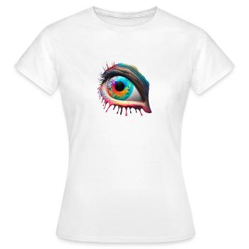 ŒIL TRIPPY - T-shirt Femme - blanc - Devant - AI Model Female 172 dark (172cm)