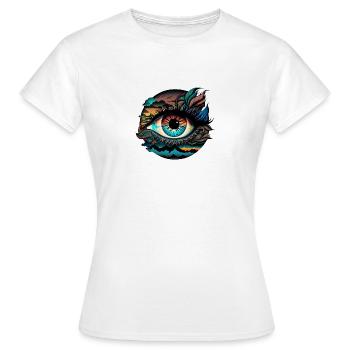ŒIL TRIPPY - T-shirt Femme - blanc - Devant - AI Model Female 172 dark (172cm)