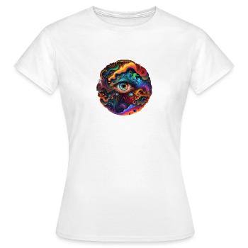 ŒIL TRIPPY - T-shirt Femme - blanc - Devant - AI Model Female 172 dark (172cm)