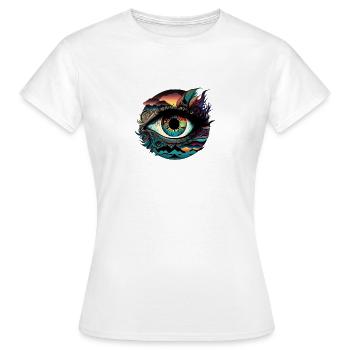 ŒIL TRIPPY - T-shirt Femme - blanc - Devant - AI Model Female 172 dark (172cm)