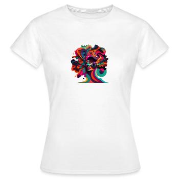 ABSTRACT - Women's T-Shirt - white - Front - AI Model Female 172 dark (172cm)