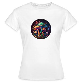 CHAMPIGNONS TRIPPY - T-shirt Femme - blanc - Devant - AI Model Female 172 dark (172cm)