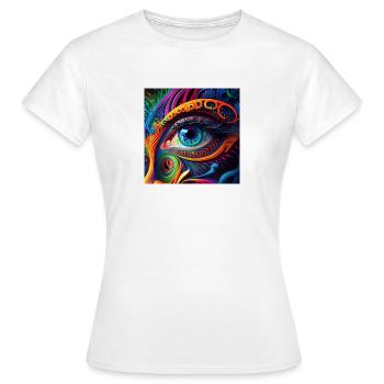 TRIPPY AUGE - Frauen T-Shirt - Weiß - Vorne - AI Model Female 172 dark (172cm)