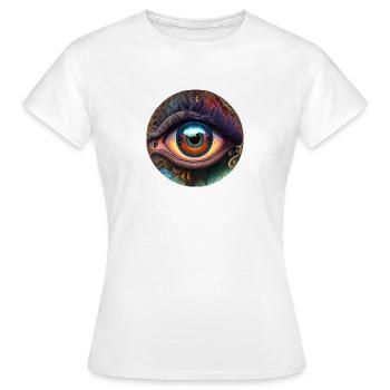 ŒIL TRIPPY - T-shirt Femme - blanc - Devant - AI Model Female 172 dark (172cm)