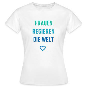 Frauen regieren die Welt - Frauen T-Shirt - Weiß - Vorne - AI Model Female 172 dark (172cm)