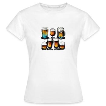 Verre à bière - T-shirt Femme - blanc - Devant - AI Model Female 172 dark (172cm)