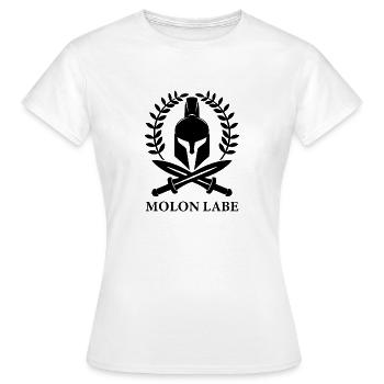 Molon Labe Sparta Geschenk Spartaner Helm Krieger - Frauen T-Shirt - Weiß - Vorne - AI Model Female 172 dark (172cm)
