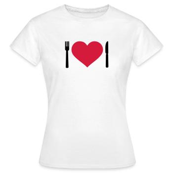 Besteck - Frauen T-Shirt - Weiß - Vorne - AI Model Female 172 dark (172cm)
