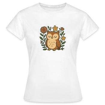 süße Eule - Frauen T-Shirt - Weiß - Vorne - AI Model Female 172 dark (172cm)