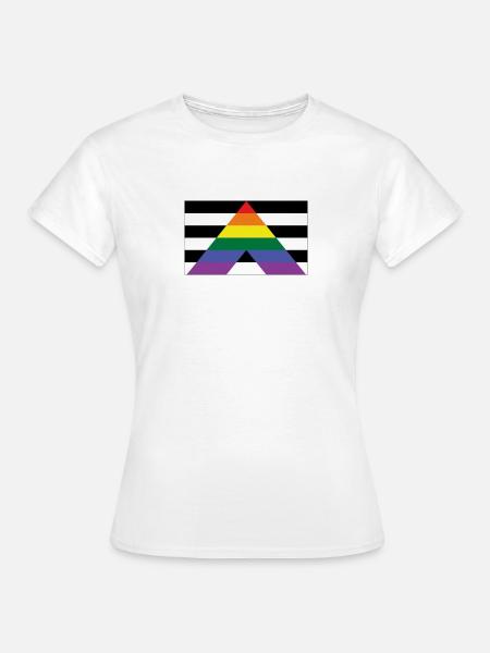 LGBT Straight Ally - Dame-T-shirt - hvid