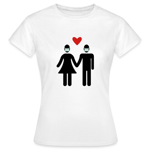 Liebespaar mit Mundschutz - Frauen T-Shirt
