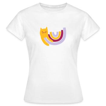 süsse Regenbogen Katze - Frauen T-Shirt - Weiß - Vorne - AI Model Female 172 dark (172cm)