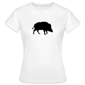 Wildschwein - Frauen T-Shirt - Weiß - Vorne - AI Model Female 172 dark (172cm)