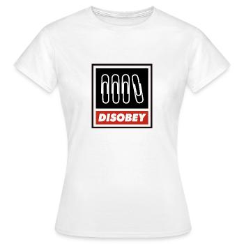 DISOBEY Black Paperclip German Chaos - Women's T-Shirt - white - Front - AI Model Female 172 dark (172cm)