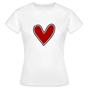 Schlichtes Herz zum Beschriften - Frauen T-Shirt - Weiß - Vorne - AI Model Female 172 dark (172cm)
