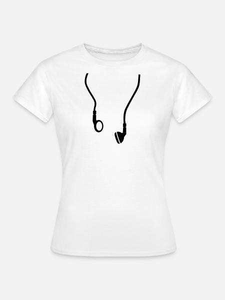 Kopfhörer - Frauen T-Shirt - Weiß