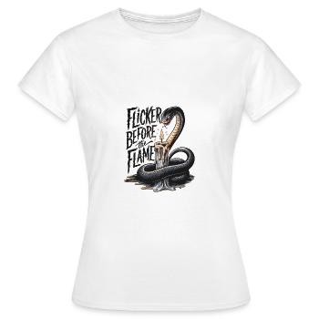 Shake Candle Flicker Snake Lover Kunstwerk - Frauen T-Shirt - Weiß - Vorne - AI Model Female 172 dark (172cm)