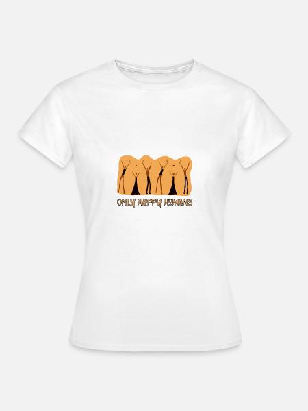 only happy humans ein paar menschen tanzen - Frauen T-Shirt - Weiß