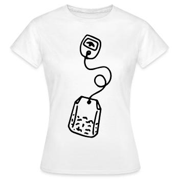 Tea bags Tea Teacup Tea drinker Tea Tealover - Women's T-Shirt - white - Front - AI Model Female 172 dark (172cm)