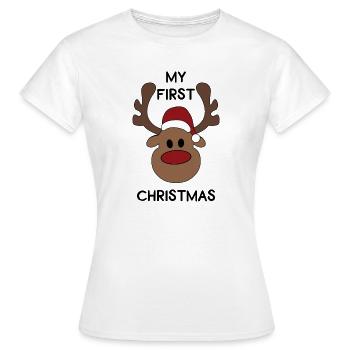 premier noël - T-shirt Femme - blanc - Devant - AI Model Female 172 dark (172cm)