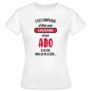 Teenager / Jugendliche / Jugendlicher / Kind - Frauen T-Shirt - Weiß - Vorne - AI Model Female 172 dark (172cm)