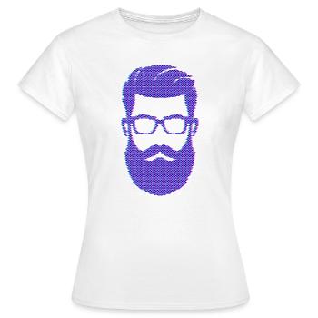 Porteur de barbe Masculinité Moustache Barbe - T-shirt Femme - blanc - Devant - AI Model Female 172 dark (172cm)