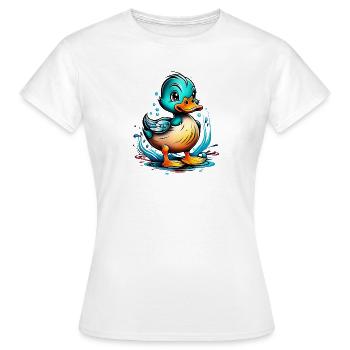 Cute duck design with water details - Women's T-Shirt - white - Front - AI Model Female 172 dark (172cm)