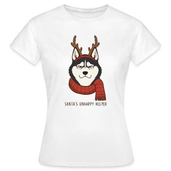 Grumpy Husky – Santa's Unhappy Helper - Women's T-Shirt - white - Front - AI Model Female 172 dark (172cm)