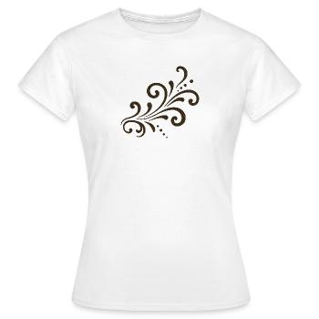 Braune Ornamentblüte Swirl - Frauen T-Shirt - Weiß - Vorne - AI Model Female 172 dark (172cm)