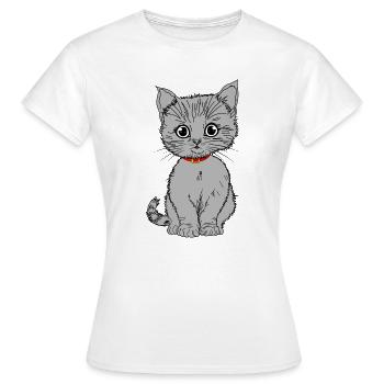 Grau - Frauen T-Shirt - Weiß - Vorne - AI Model Female 172 dark (172cm)