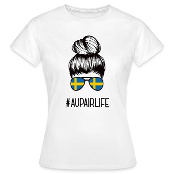 Year Abroad Sweden Au Pair Work And Travel - Women's T-Shirt - white - Front - AI Model Female 172 dark (172cm)
