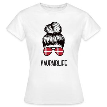 Denmark Au Pair Work & Travel Year Abroad Aupair - Women's T-Shirt - white - Front - AI Model Female 172 dark (172cm)