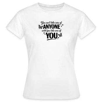 Votre premier motif de soins personnels - T-shirt Femme - blanc - Devant - AI Model Female 172 dark (172cm)