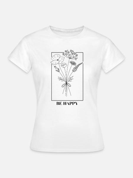Linienbouquet Wildblumenstrauß - Frauen T-Shirt - Weiß