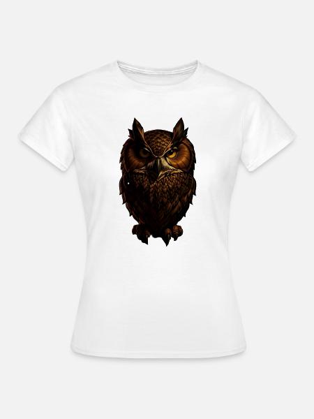 Komische Eule - Frauen T-Shirt - Weiß