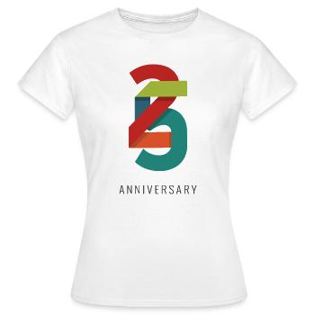 25 ans – Design anniversaire moderne - T-shirt Femme - blanc - Devant - AI Model Female 172 dark (172cm)