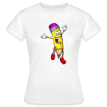 Bobby der lustige Bleistift - Frauen T-Shirt - Weiß - Vorne - AI Model Female 172 dark (172cm)