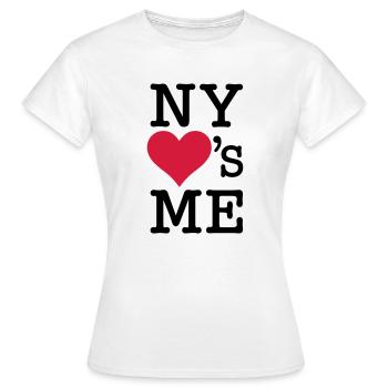 NY New York Loves Me - Frauen T-Shirt - Weiß - Vorne - AI Model Female 172 dark (172cm)